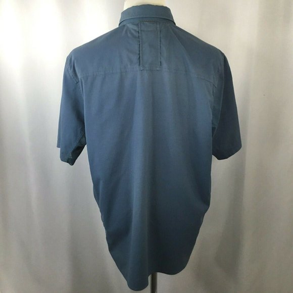 REI Vented Men's XL Shirt Short Sleeve Button Fishing Blue Green Hiking Outdoor - Picture 6 of 10